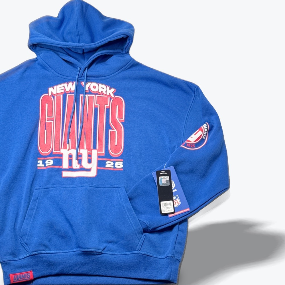 NFL Officially Licensed New York Giants Hoodie Blue Men Small GMen NFL Merch NEW